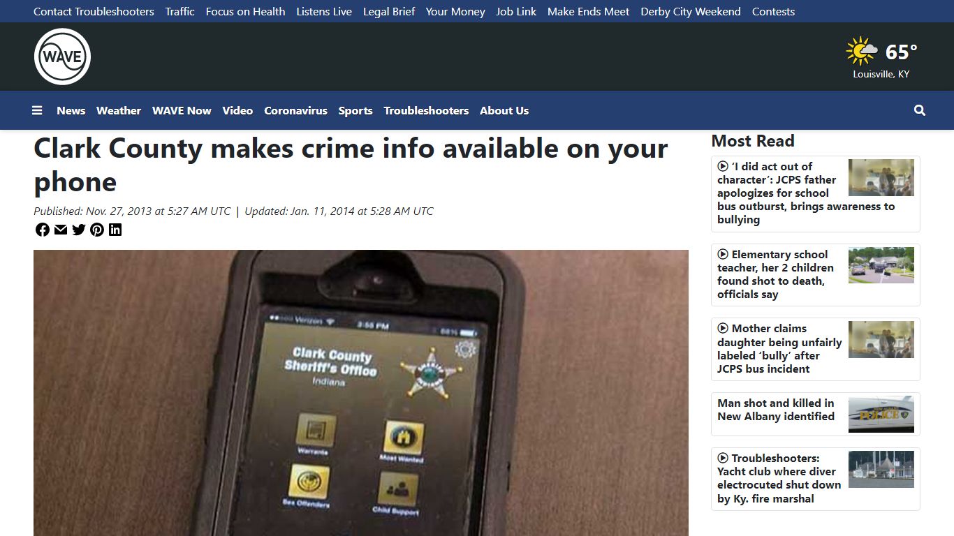 Clark County makes crime info available on your phone - WAVE